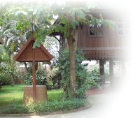 Lanna Style teak wood house in beautiful tropical gardens
